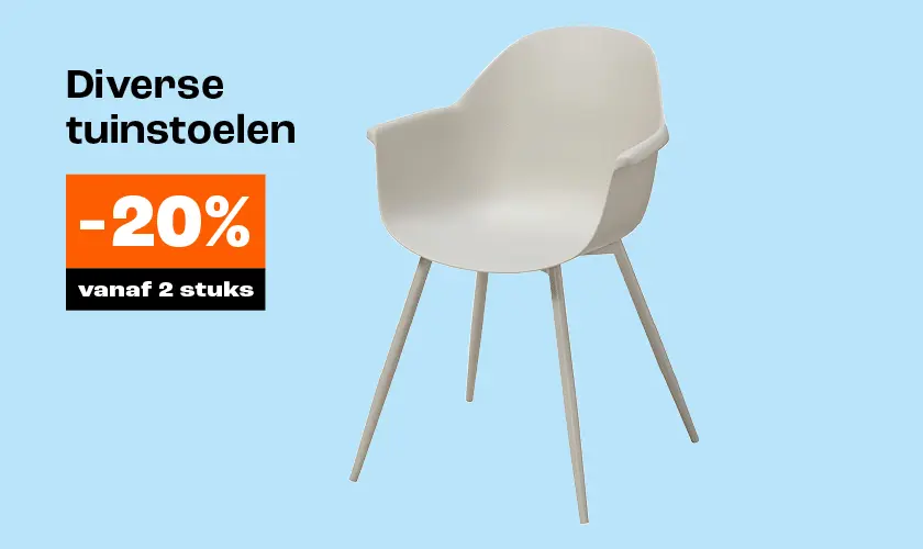 Diverse tuinstoelen 20% korting vanaf 2 stuks