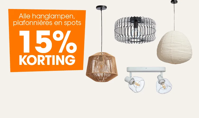 Banner 2.2 - WK43-44 - 24 okt t/m 3 nov - Lampen 15% korting - Homepage - NL-BE