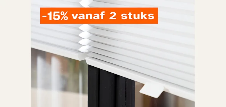 plissegordijnen op maat 15% korting vanaf 2 stuks
