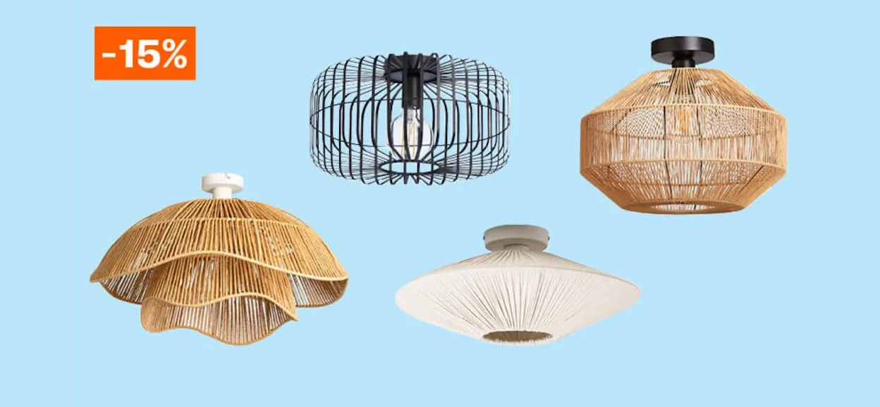 15% korting op alle plafonnieres