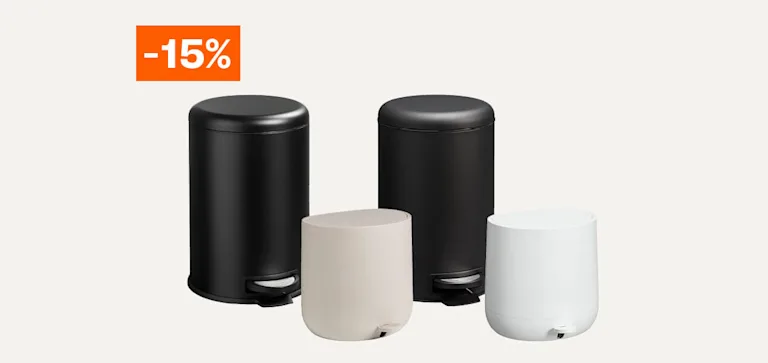 15% korting op alle afvalemmers t/m 20L