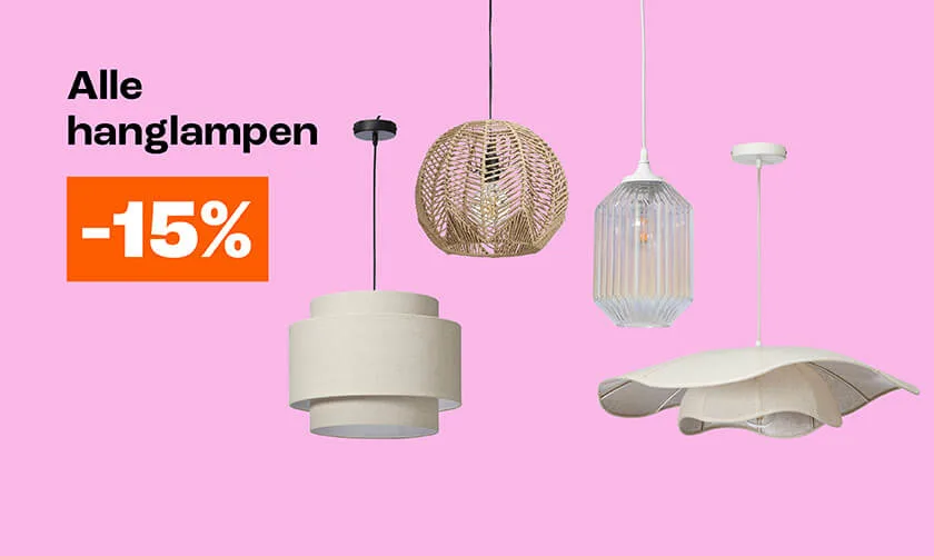 Alle hanglampen 15% korting