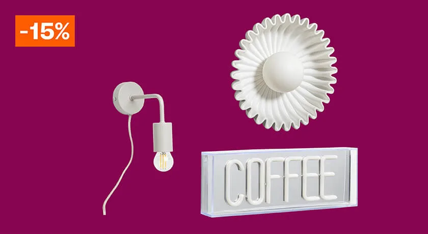 Alle wandlampen 15% korting