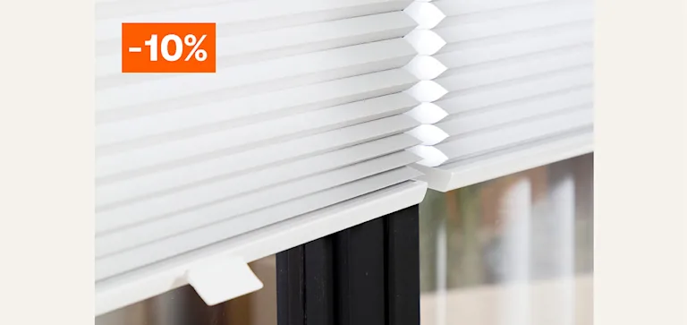 Alle plisségordijnen op maat 10% korting