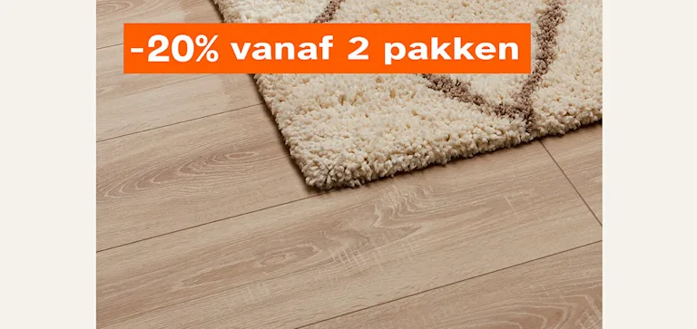 Heel veel laminaat en PVC 20% korting vanaf 2 pakken