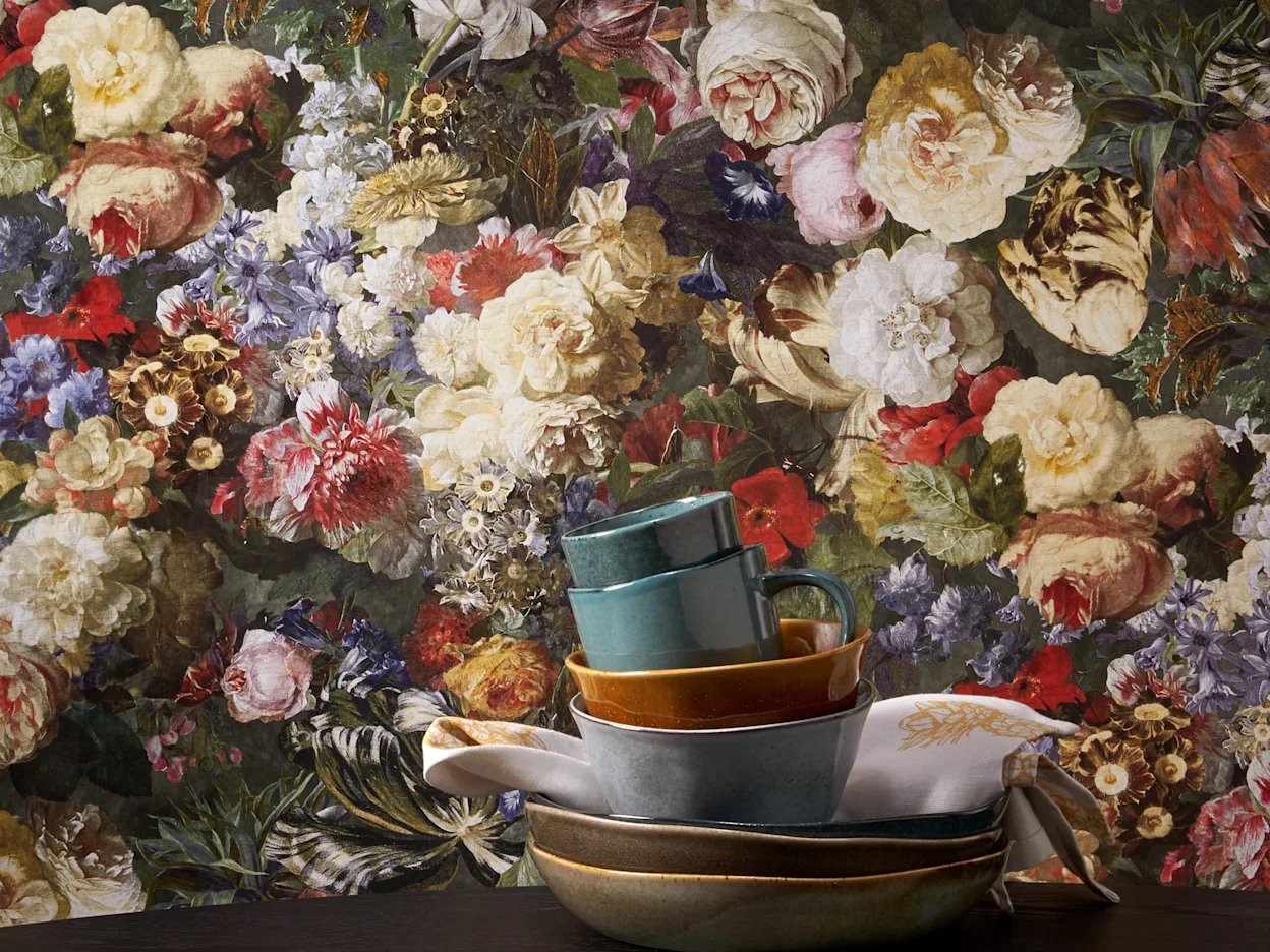 Kleurrijk hotel chique bloemenbehang