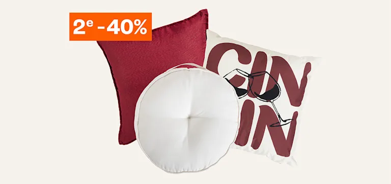 Alle tuinkussens 2e 40% korting