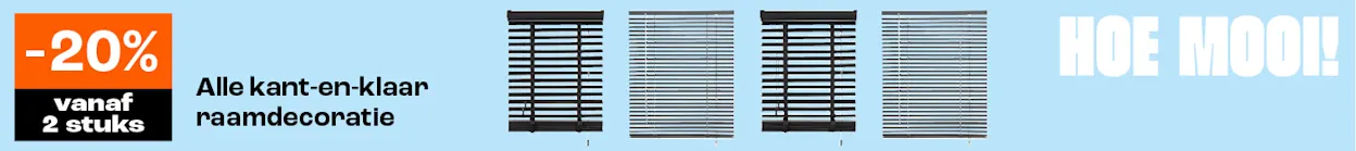 Alle kant-en-klaar raamdecoratie 20% korting