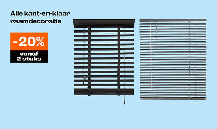Alle kant-en-klaar raamdecoratie 20% korting