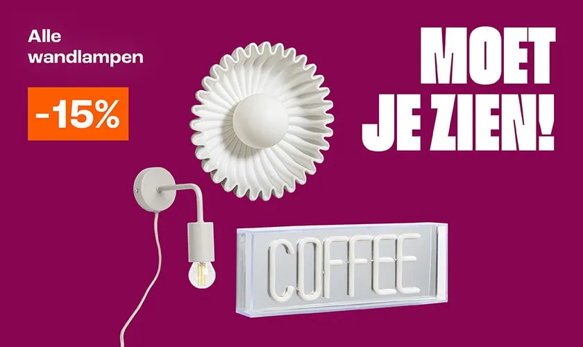 Alle wandlampen 15% korting