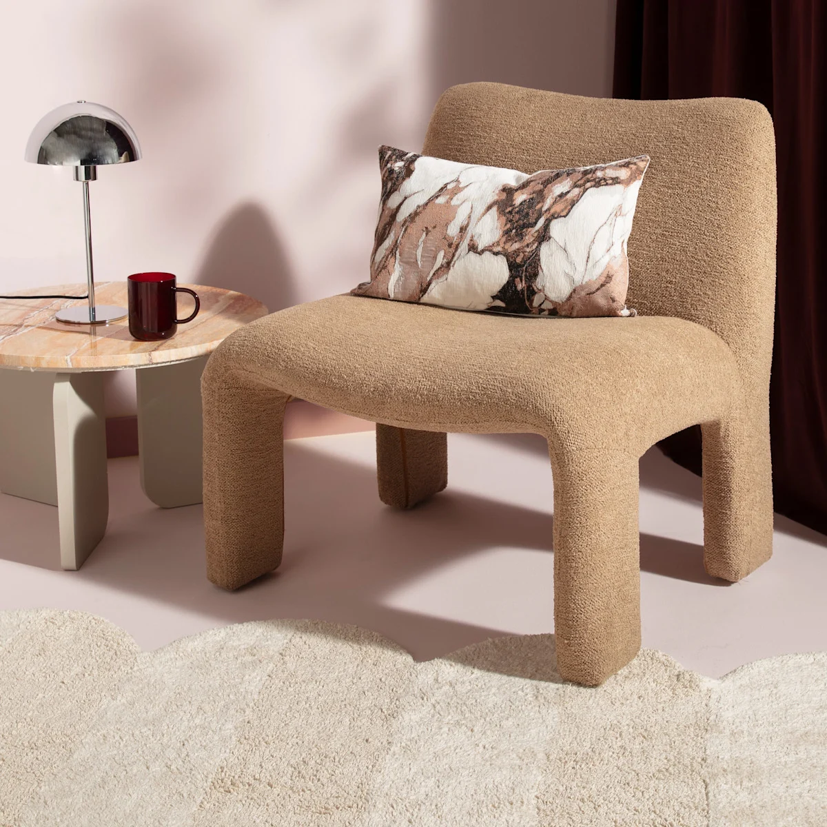 Scandinavische bruine fauteuil