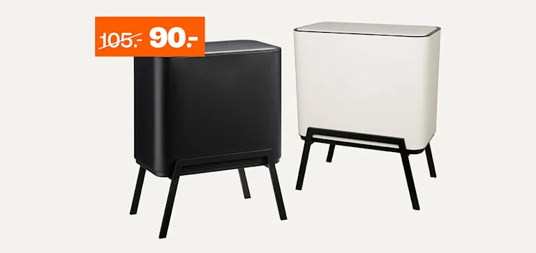 Prullenbak op pootjes van €105,- voor €90,-