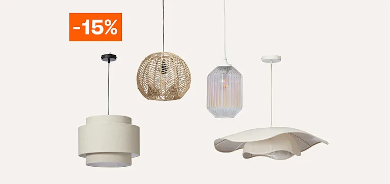 Alle hanglampen 15% korting