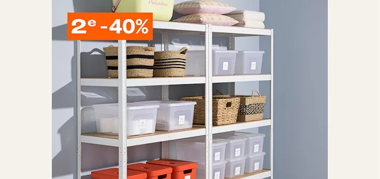 Alle kunststof opbergers 2e 40% korting