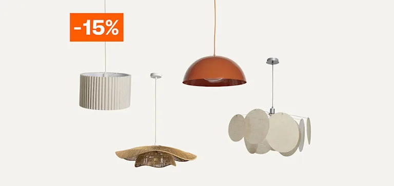 Alle hanglampen 15% korting 