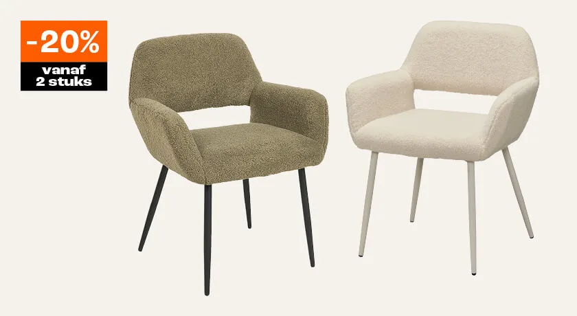 20% korting op eetkamerstoelen Tesimo vanaf 2 stuks