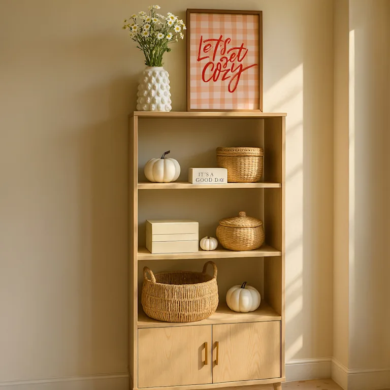 Beige muur met vitrinekast San Dona