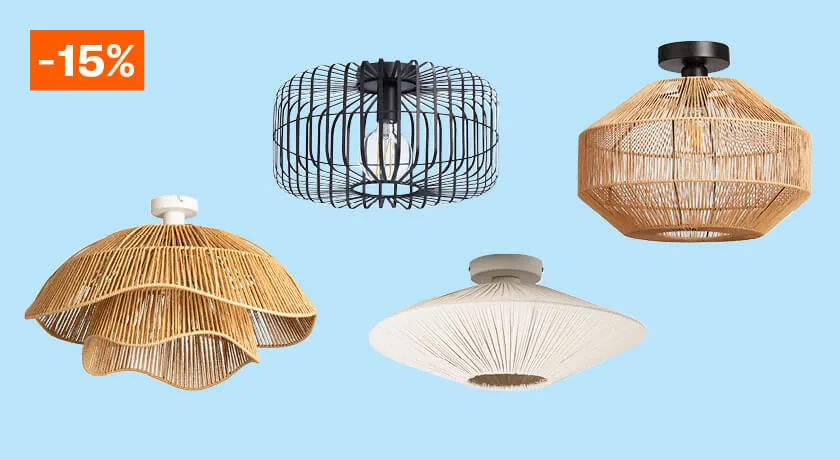 15% korting op alle plafonnieres