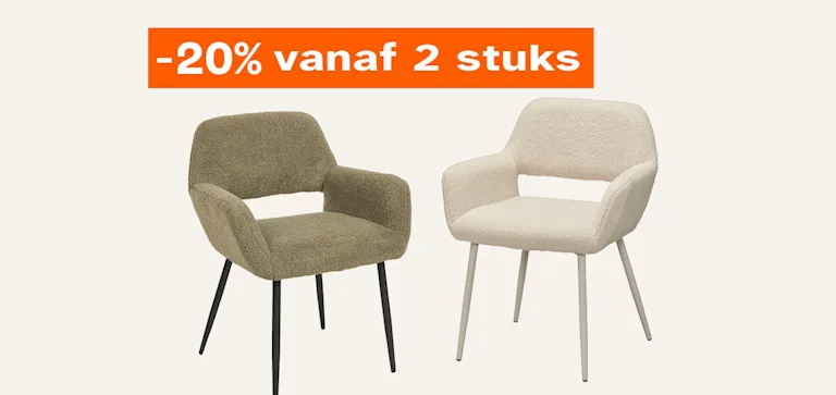 20% korting op eetkamerstoelen Tesimo vanaf 2 stuks