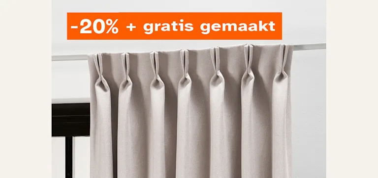 Gordijn Mila 20% korting en gratis gemaakt