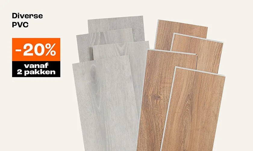 Diverse pvc 20% korting vanaf 2 pakken