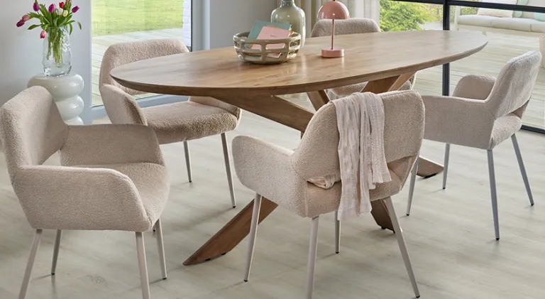 Eetkamerstoelen, taupe, zand, armsteunen