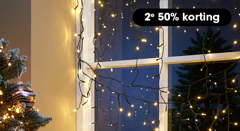 Banner DESK Alle kerstverlichting 2e 50% korting - W48 - Acties - NL