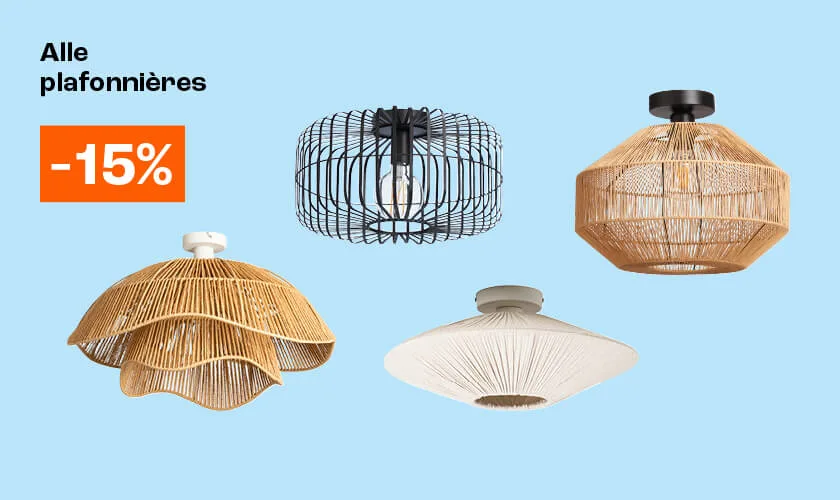 15% korting op alle plafonnières