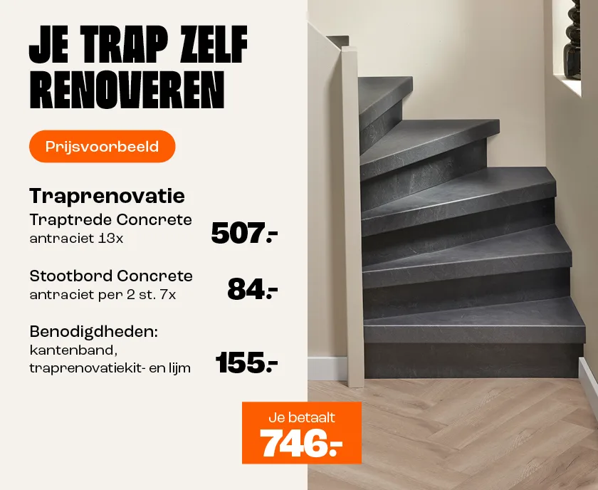 Prijsvoorbeeld traprenovatie - Zelf doen
