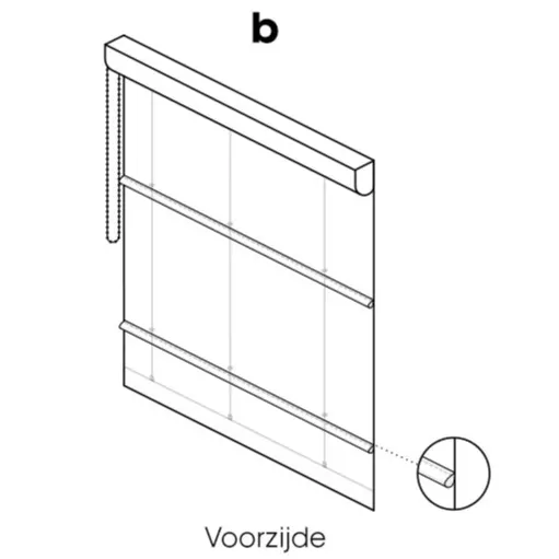 Banner baleinen met ingestikte tunnel voor - Alles over raamdecoratie - Op maat - Vouwgordijnen op maat - Vouwgordijnstof en maakwijze kiezen -  Stap 2 - Maakwijze 2 -Optie A-B-C - NL - BE