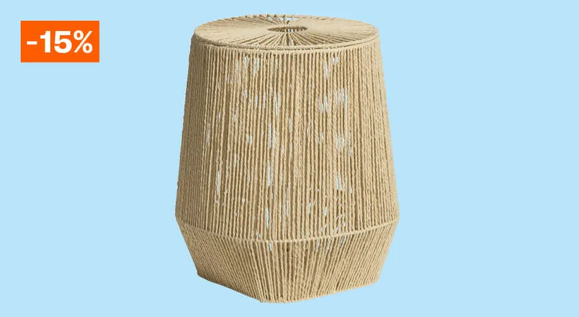 15% korting op wasmand rope liron naturel