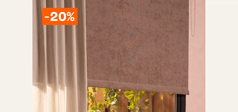 20% korting op alle kant & klaar rolgordijnen