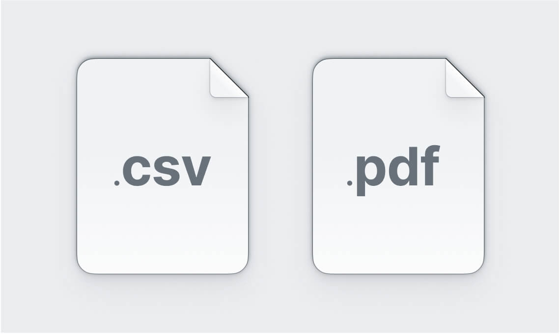PDF and CSV attachments