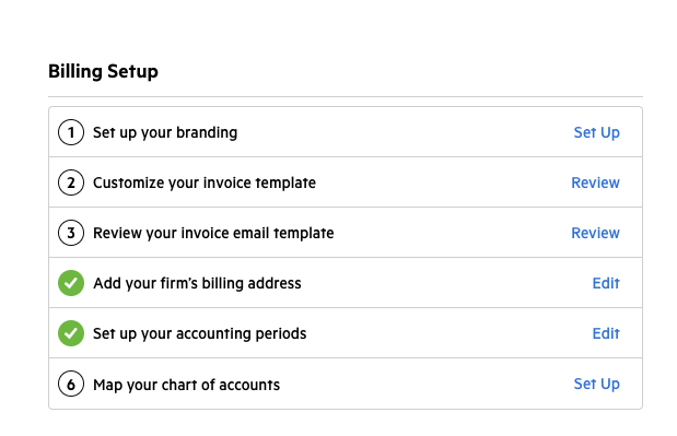 Billing setup