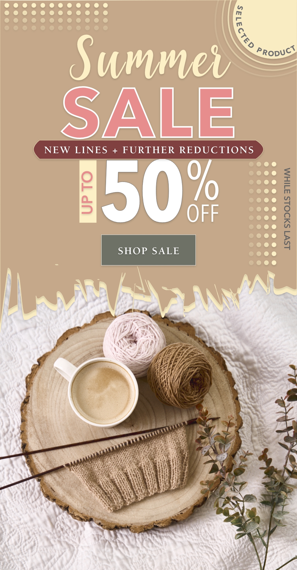 Knitrowan Summer Sale New+Further Reductions HP Banner MOBILE