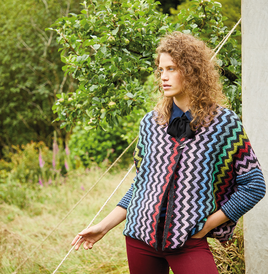 Black Multicolour Zig Zag Jacket