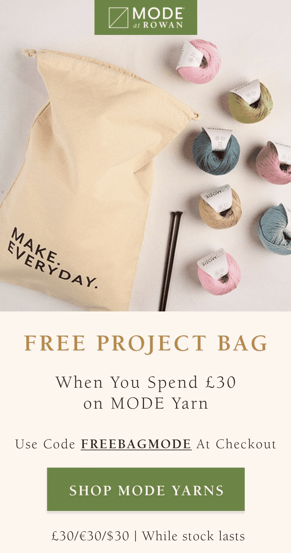 GWP Mode Project Bag Hero Banner MOBILE