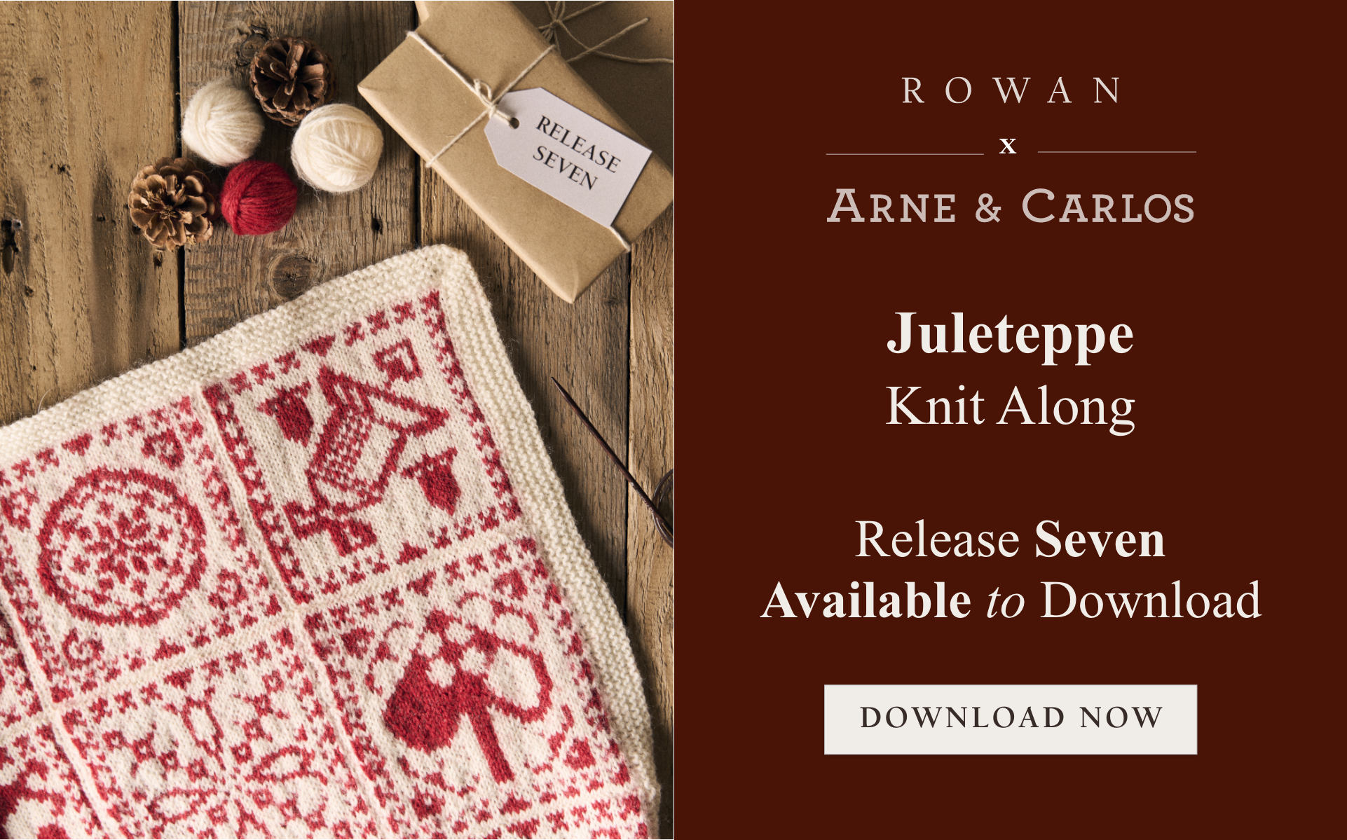 Knitrowan - Juleteppe KAL Release Seven Download Hero Banner