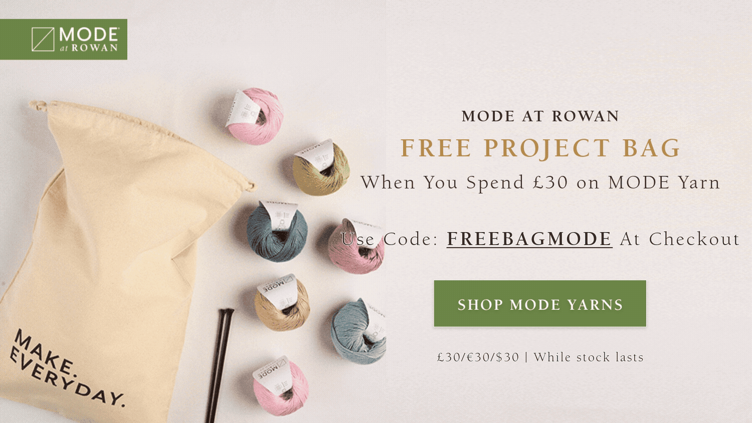 GWP Mode Project Bag Hero Banner