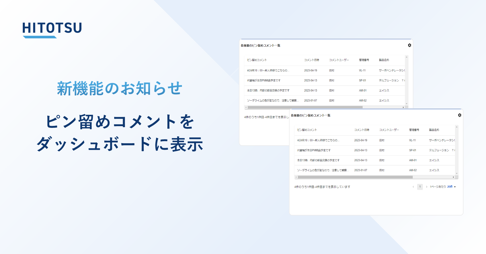 ＼新機能紹介／ ピン留めコメントをダッシュボードに表示