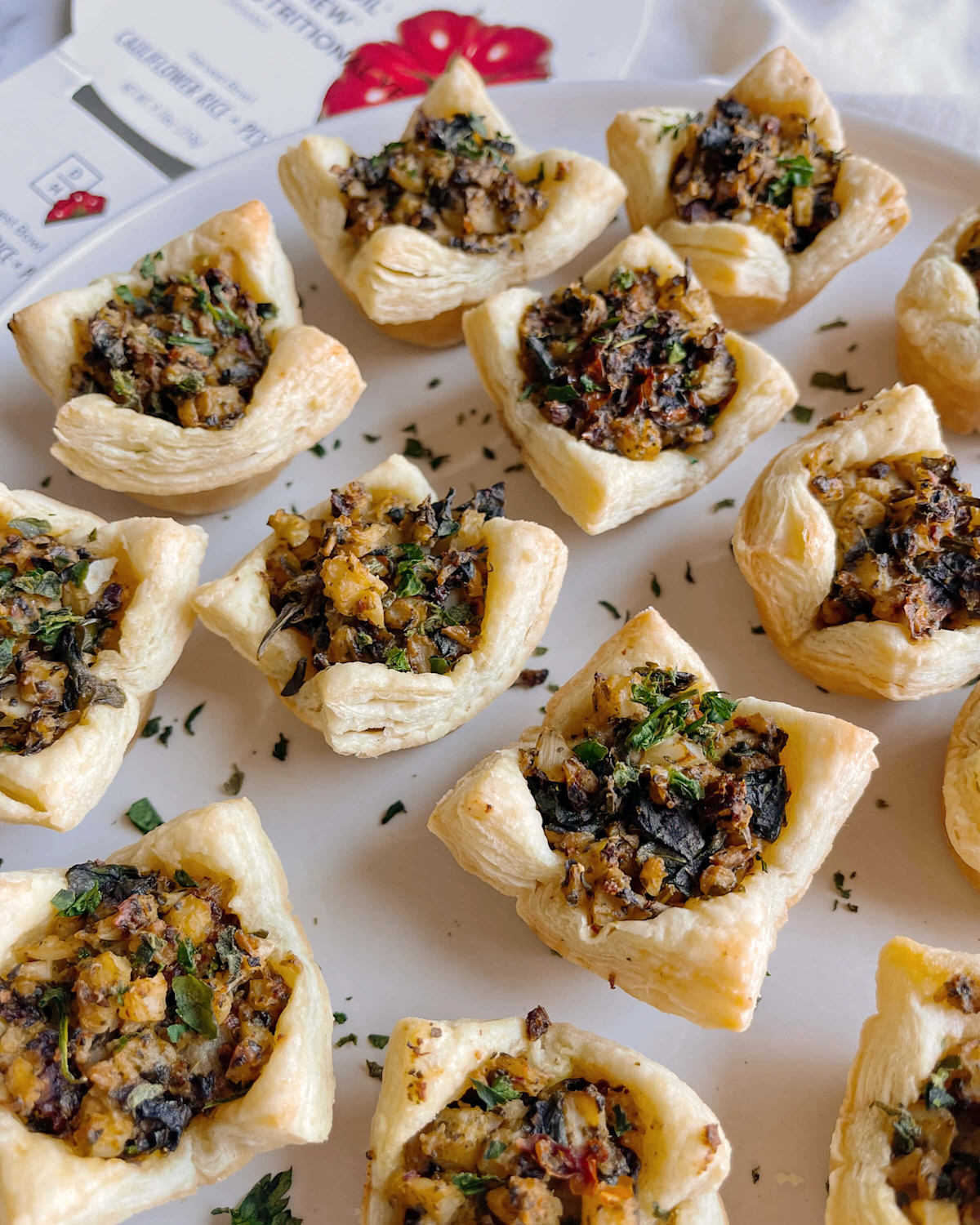 Cauliflower Rice + Pesto Pastry Bites