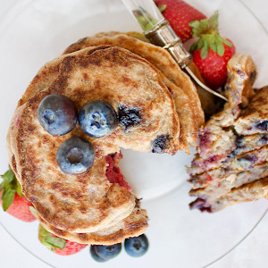 Mulberry + Dragon Fruit Pancakes