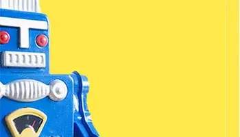 toy robot on a yellow background