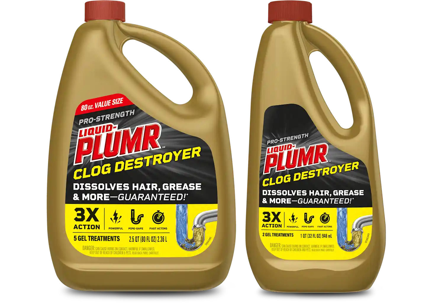 LiquidPlumr product family shot consisting of Clog Destroyer