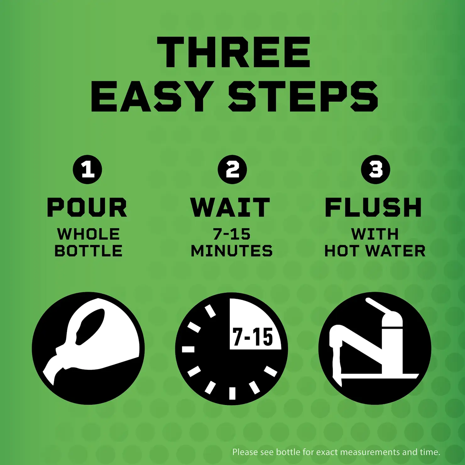 Liquid-Plumr™ Pro-Strength Hair Clog Eliminator 3 easy steps