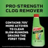 Liquid-Plumr™ Pro-Strength Hair Clog Eliminator is a pro-strength clog remover. It contains 70%* more actives to clear slow-running drains the first time. *As compared with Liquid-Plumr Full Clog Destroyer Plus Pipeguard.