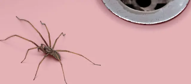 spider next to a drain