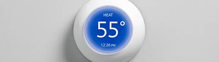 thermostat set at 55°F