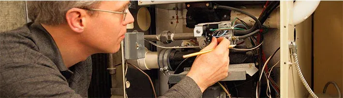 Man checking wiring