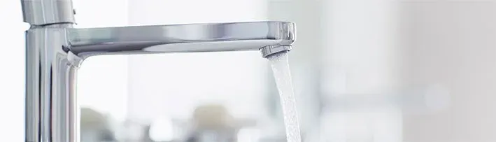 kitchen faucet with running water